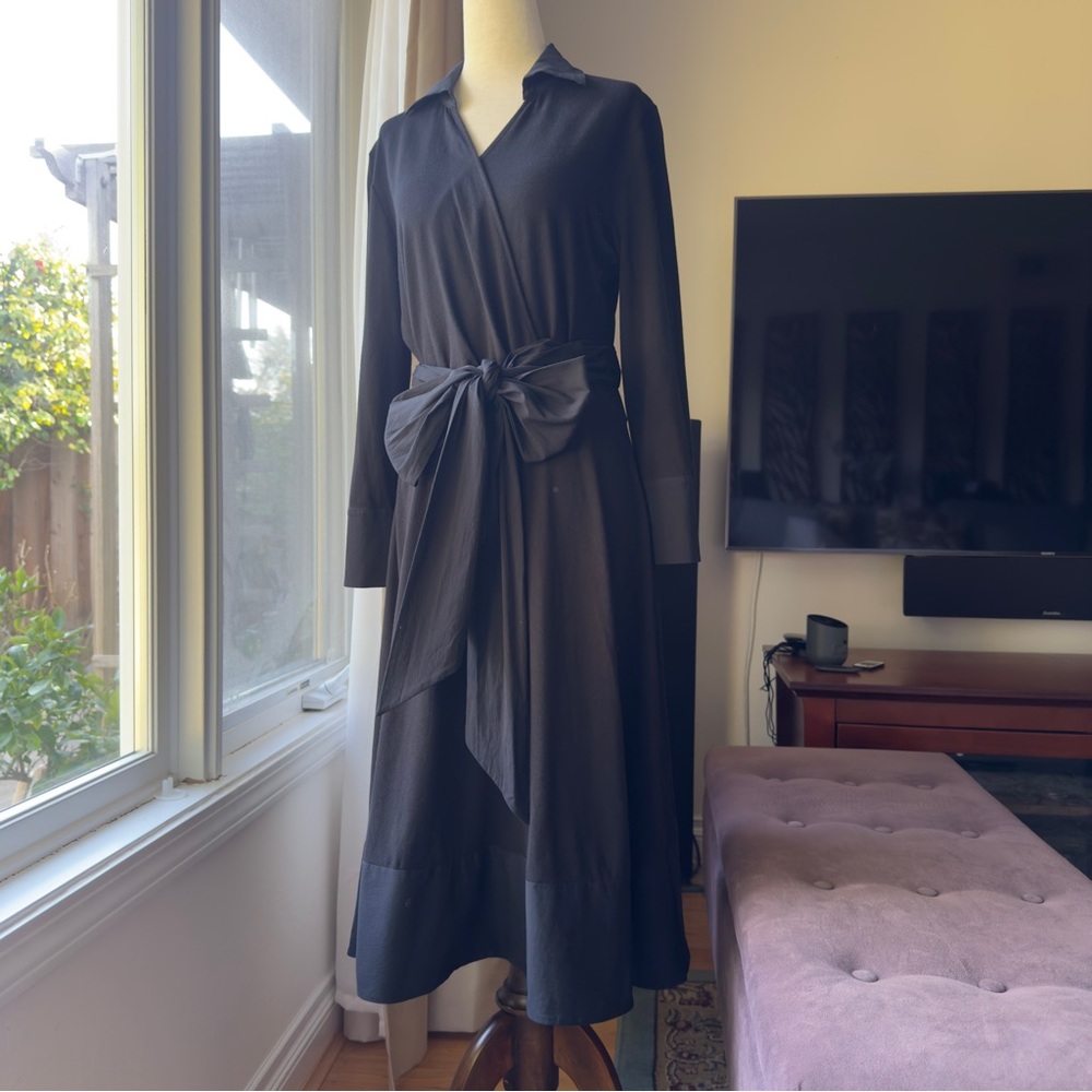 ME+EM Black Maxi Wrap Shirt Dress - Picture 3 of 14